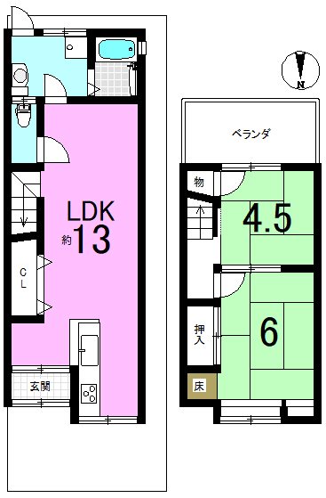 西野大鳥井町 間取り図