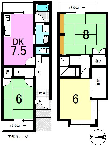 大宅古海道町 間取り図