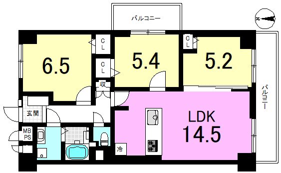 山科不二サンハイツ 間取り図