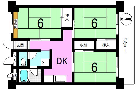 山科団地A棟 間取り図