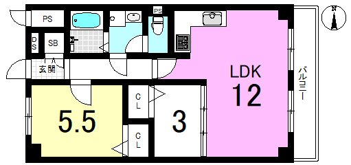 山科ハイツ 234号室 間取り図