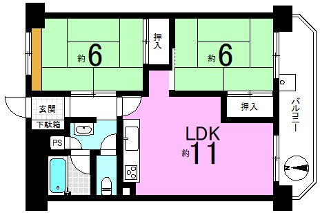 山科団地B棟 間取り図