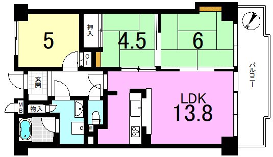 ライオンズマンション山科御陵 間取り図