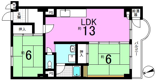 山科音羽マンションA棟 間取り図
