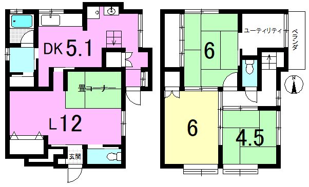 西野大鳥井町 間取り図