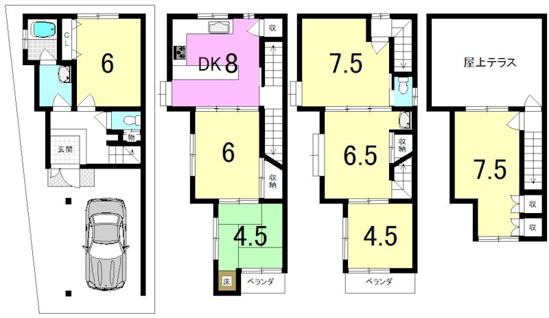 四條畷市北出町 間取り図
