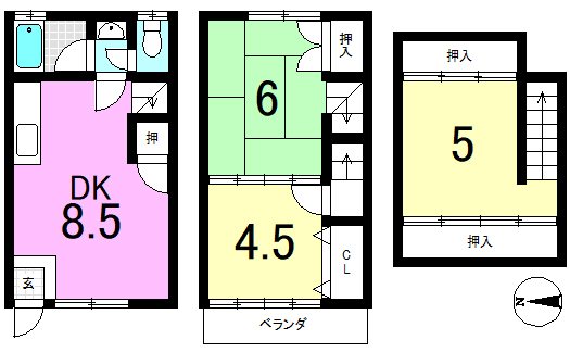 椥辻中在家町 間取り図