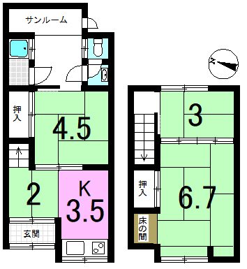 北花山六反田町 間取り図