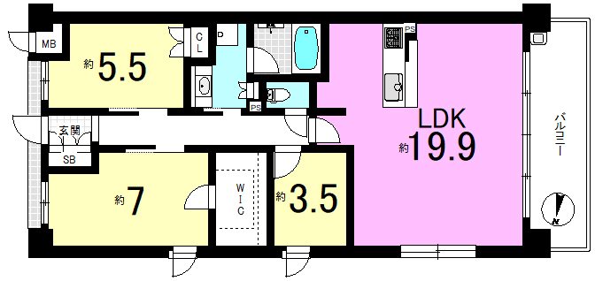 グランアッシュ山科御陵 間取り図