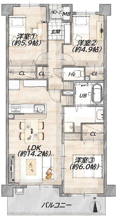 アーバニス京都山科【会員限定】 間取り図