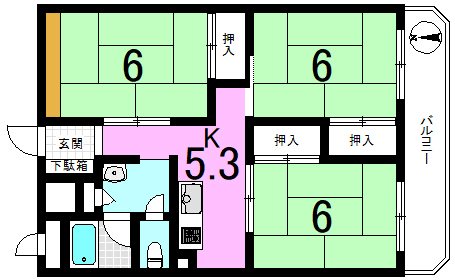 山科団地B棟 間取り図