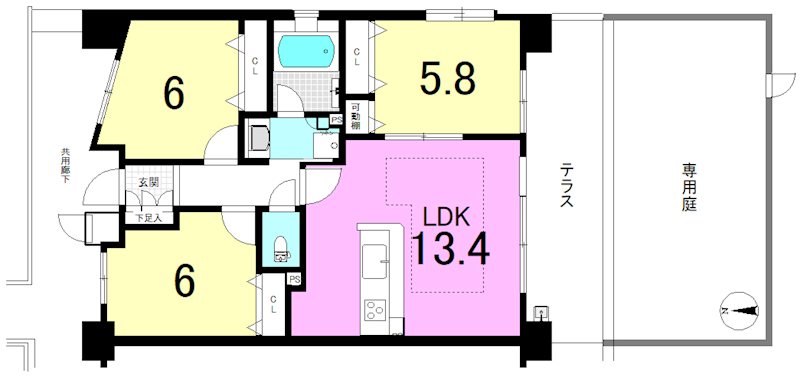 エスリード京都山科セミリア 間取り図