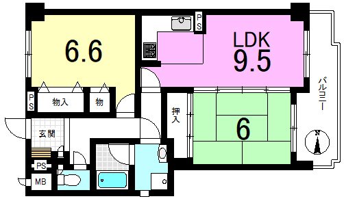 シャルマンコーポ山科なぎの辻 間取り図
