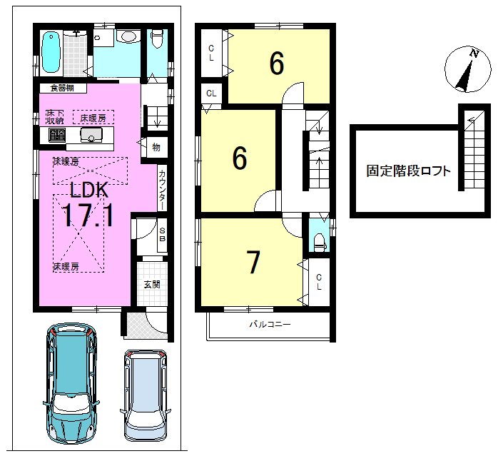 西野山中鳥井町 間取り図