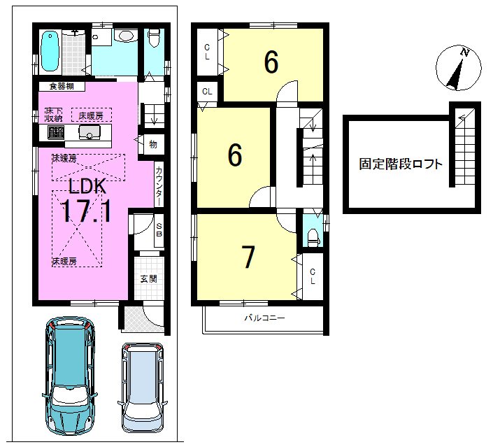 西野山中鳥井町 間取り図