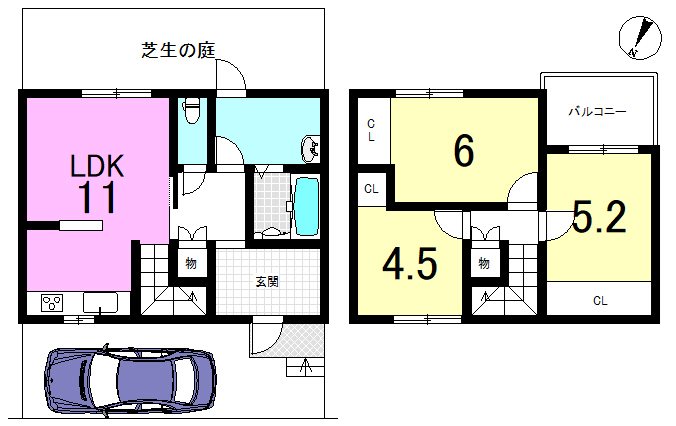 西野山中鳥井町 間取り図