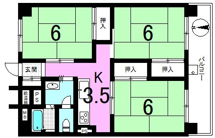 山科団地B棟 間取り