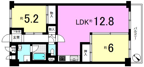 山科不二サンハイツ 間取り図