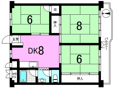 山科団地D棟 間取り図