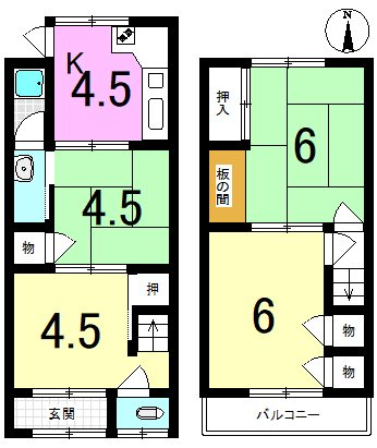 西野大鳥井町 間取り図