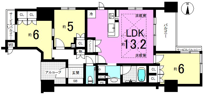 イーグルコート山科椥辻ステーションフロント 間取り図