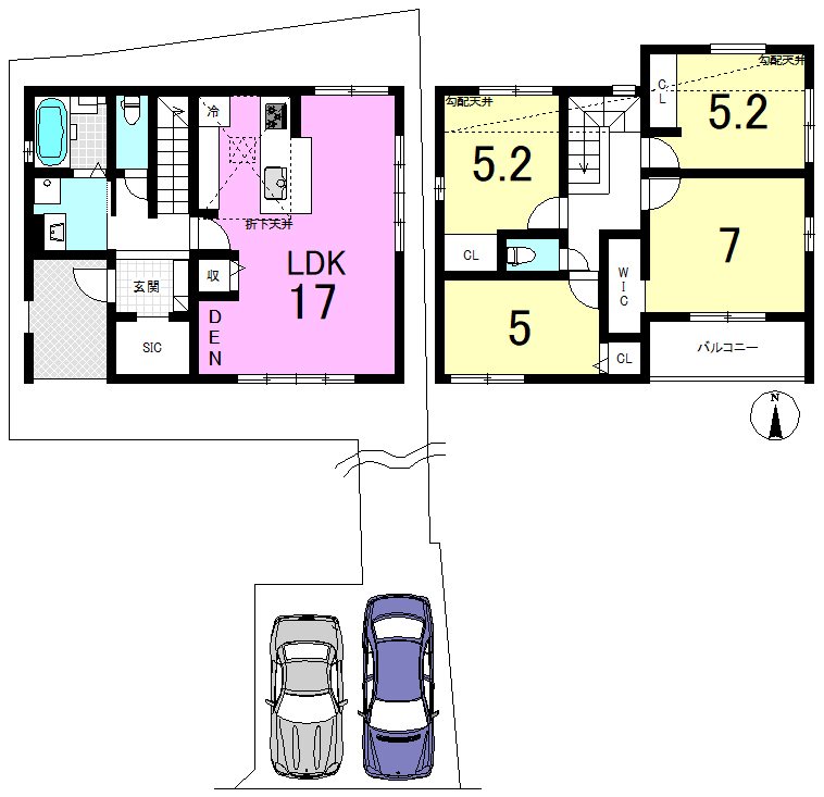 川田西浦町①号地 間取り図