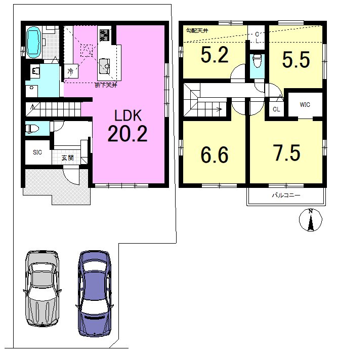 川田西浦町②号地 間取り図