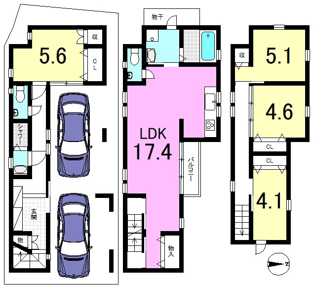 小山北林町 間取り図