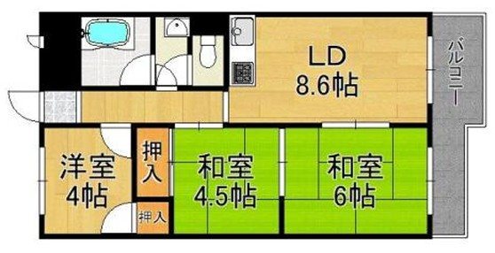 山科ハイツ【会員限定】 間取り図