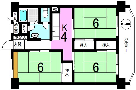 山科団地B棟 間取り図