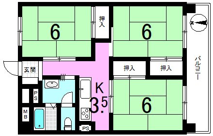 山科団地B棟 間取り図