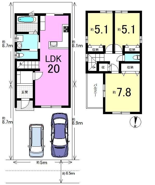 東野八反畑町 間取り図