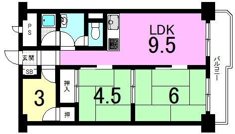 山科ハイツ 間取り図