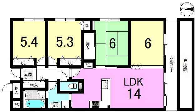 グランド日光ハイツ東向日 間取り