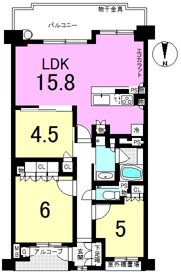 シャリエ京都山科North 間取り図