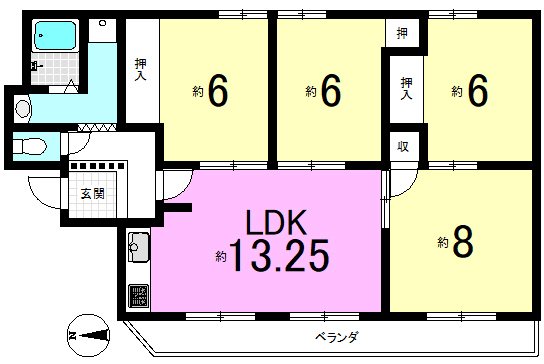 椥辻フラワーハイツ【会員限定】 間取り