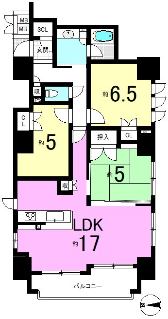 ファインフラッツ京都山科 間取り図