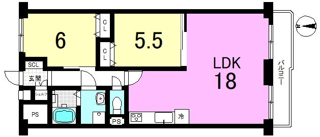 山科ハイツ 間取り図