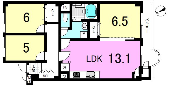 山科音羽マンションA棟 間取り