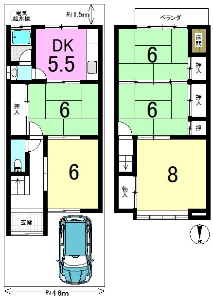 西野大鳥井町 間取り図