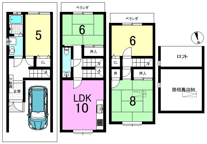 北花山横田町 間取り図