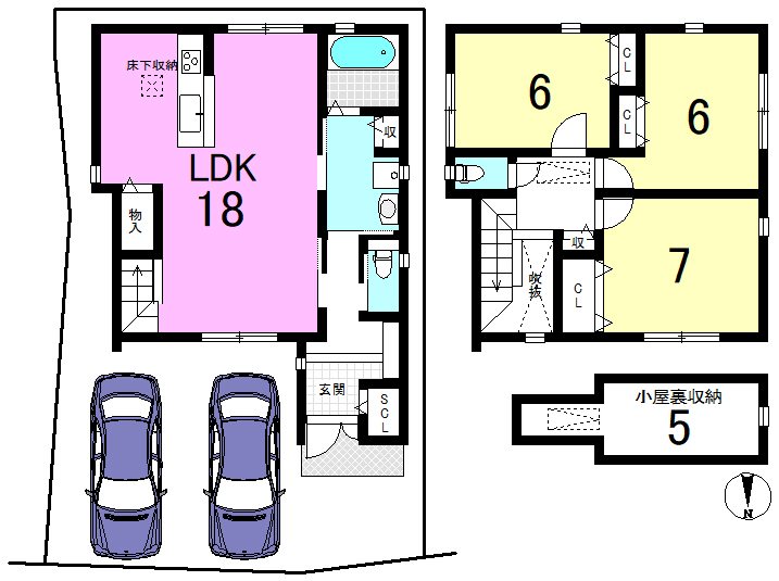 竹鼻扇町 間取り図