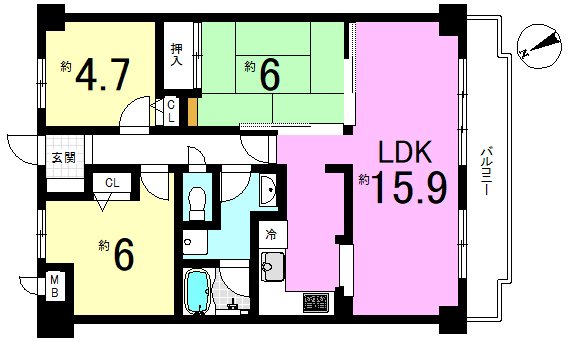 ライオンズマンション山科御陵 間取り