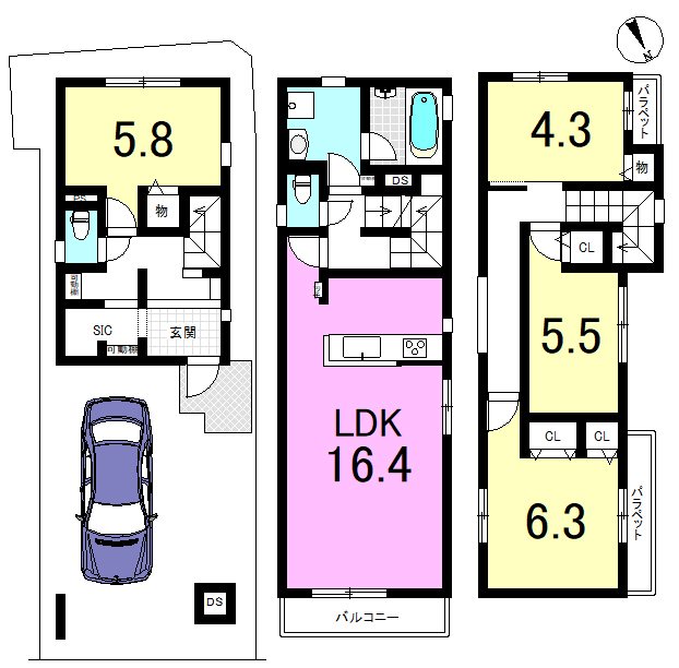 西野山射庭ノ上町 間取り
