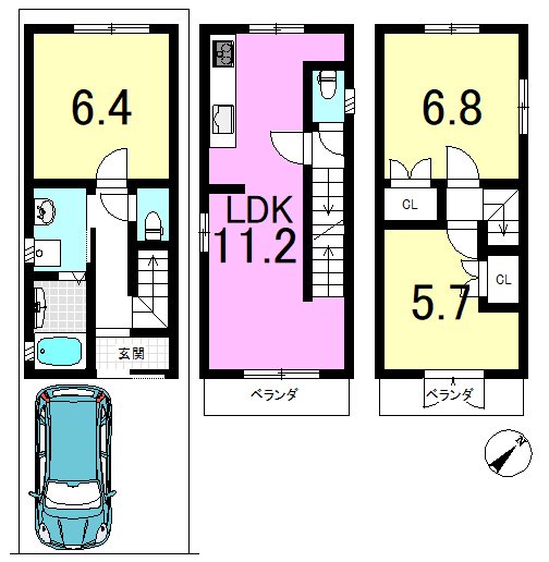 椥辻西潰 間取り