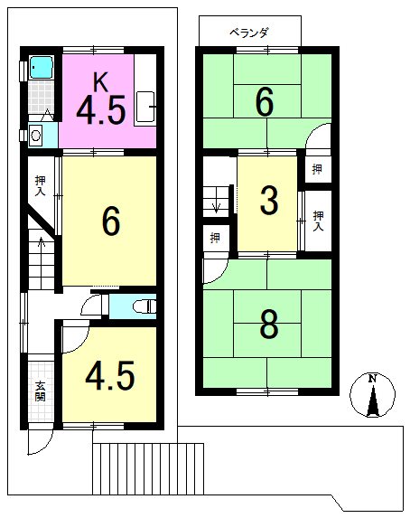 西野山中鳥井町 間取り
