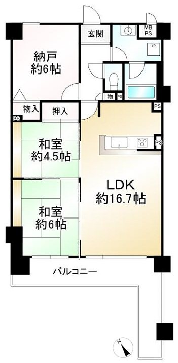 ライオンズマンション山科大宅【会員限定】 間取り