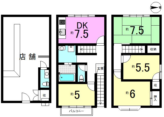 西野山中鳥井町 間取り