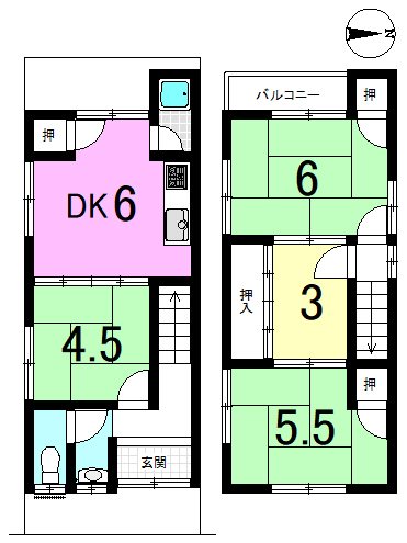 椥辻東浦町 間取り図