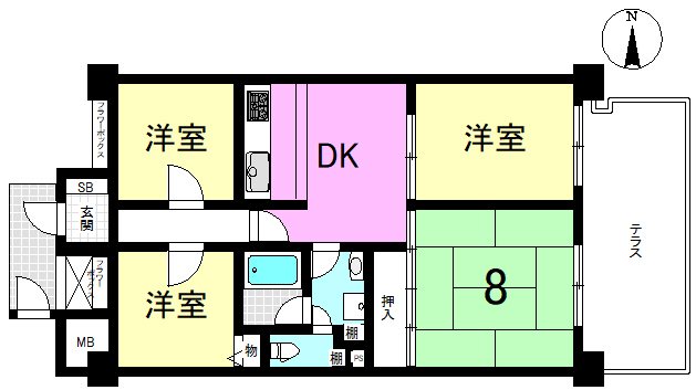 パークテラス北花山 間取り図